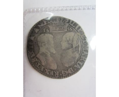 Philip and Mary, 1554-58,Shilling, 1555, busts face to face, crown above with date either side, R.Crowned oval shield with ma