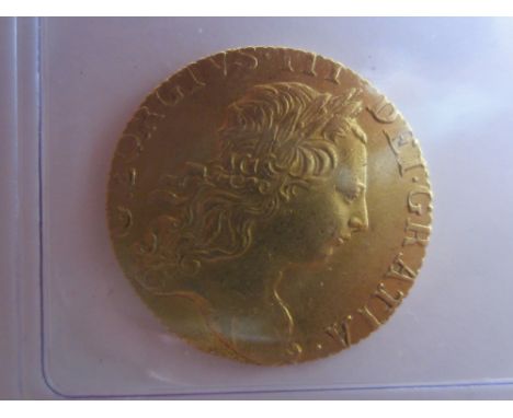 George III, 1760-1820,Guinea, 1773, third laureate head right, R.Crowned shield of arms (S.3727).  Light contact marks, other