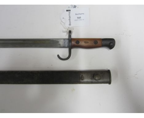 A 1907 Hooked Quillion Bayonet,the blade stamped Wilkinson, in scabbard. (1)