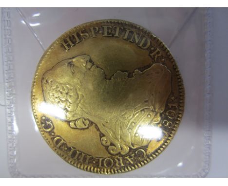 Chile,Eight Escudos, 1801 AJ, laureate bust right, R.Crowned arms within Order chain, legend IN UTROQ FELIX AUSPICE DEO (KM#5