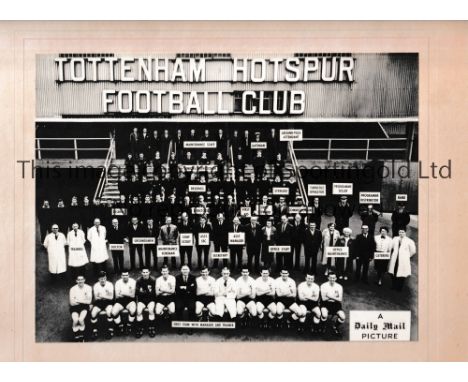 TOTTENHAM HOTSPUR 1960/1     A Daily Mail mounted 9" X 7" Press team group plus staff. The mount is 12" X 10" and there is a 