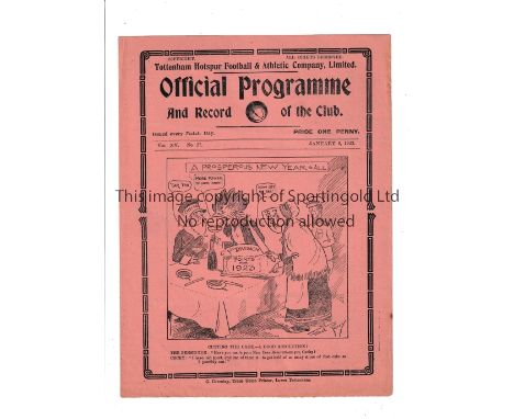 TOTTENHAM HOTSPUR       Home programme for the League match v Middlesbrough 6/1/1923, very slight horizontal crease.     Gene