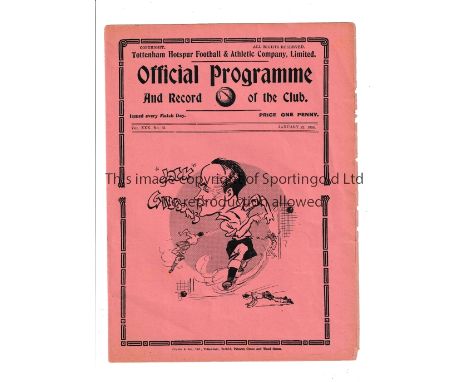 TOTTENHAM     Home Reserves programme v  Northampton Town Reserves 22/1/1938. Frayed at edges. No writing.    Generally good