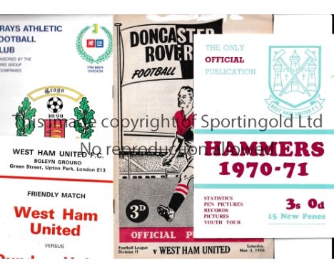 WEST HAM UNITED      Eight away programmes, 7 of which are Friendlies plus home Friendly v Dundee Utd. 82/3 and a 1970/1 hand