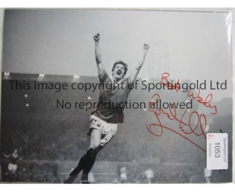 GORDON HILL AUTOGRAPHS    Three 16 x 12 photos of the former Man United winger celebrating in the 1977 FA Cup Final and celeb