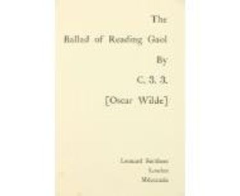 [Wilde (Oscar)]&nbsp;The&nbsp;Ballad of Reading Gaol by C. 33, [Oscar Wilde],&nbsp;roy 8vo Lond. (Leonard Smithers) 1899.&nbs