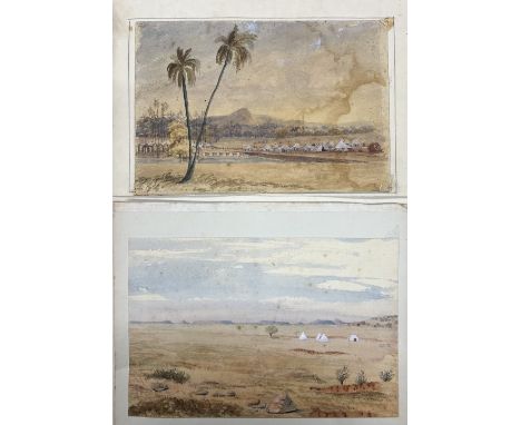 Colonial Watercolours:&nbsp; South Africa?&nbsp; Two attractive Watercolours, some stains, one of “Army Settlement”, approx.&