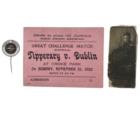 "Bloody Sunday"  And Na Fianna Eireann  'Bloody Sunday' An original Admission Ticket to Croke Park, Great Challenge Match (Fo