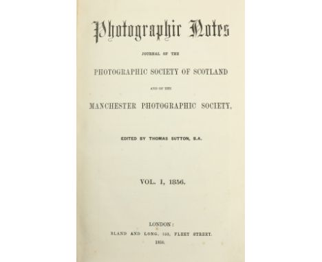 Early Periodical Journal on Photography  Sutton (Thomas)editor.&nbsp;Photographic Journal,&nbsp;Journal of the Photographic S