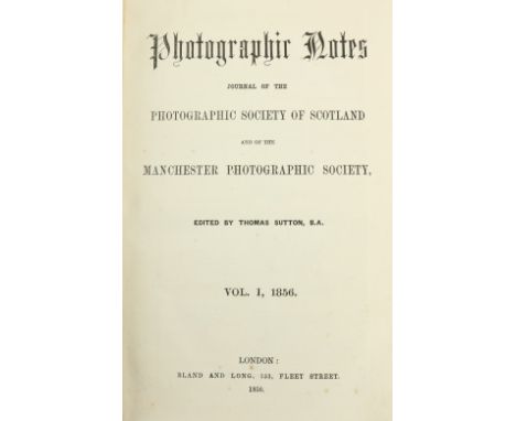 Early Periodical Journal on Photography  Sutton (Thomas)editor.&nbsp;Photographic Journal,&nbsp;Journal of the Photographic S