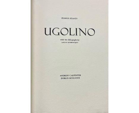 Rare Heaney Limited Edition of 125 Copies  Heaney (Seamus)&nbsp;Ugolino, D. (Andrew Carpenter &amp; Dolmen Press) 1979,&nbsp;