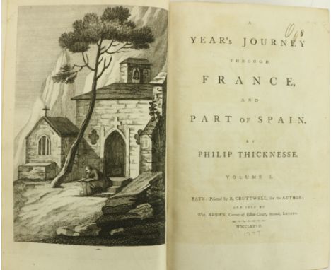 Thicknesse (Philip)&nbsp;A Year's Journey through France, and Parts of Spain, 2 vols. in one 8vo Bath (R. Cruttwell for the A