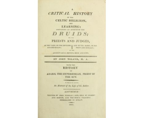 [Toland (John)]&nbsp;A Critical&nbsp;History of the Celtic Religion, and Learning: Containing An Account of the Druids; or th