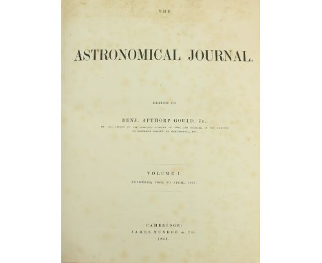 Highly Important and Astronomical Journal  Astronomy:&nbsp; Gould (Benj. Apthorp) Editor.&nbsp;The&nbsp;Astronomical&nbsp;Jou