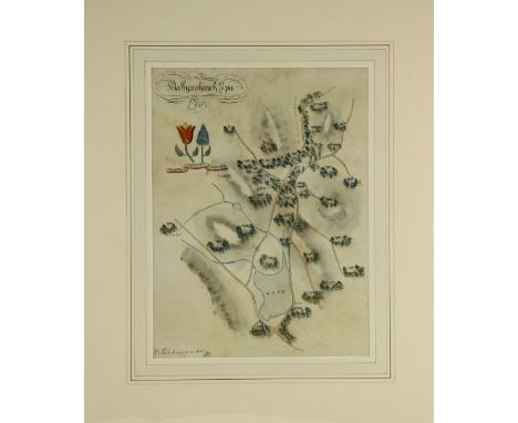 Irish Manuscript Map: [Co. Down]&nbsp;&nbsp;Ballynahinch Spa, c. 1866, a manuscript and hand coloured scale Map, containing r