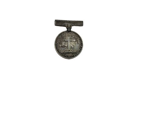 Medal: [Political, Religious] A rare 19th Century silvered circular Medal, the obverse with central overlay motif depicting '