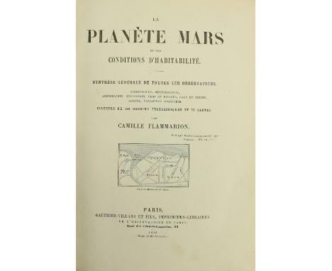 Astronomy: Flammarion (Camille)&nbsp;La Planete Mars et Ses Conditions D'Habitabilite, Sm. folio Paris 1892.&nbsp;First Edn.,