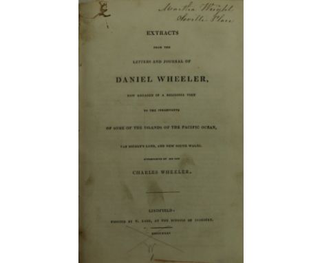 Missions to Van Dieman's Land and New South Wales Pamphlets: Wheeler (Daniel)&nbsp;&nbsp;Extracts from the Letters and Journa