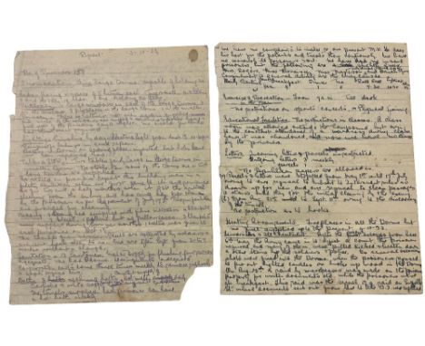 Cumann na mBan  Irish Civil War: Cumann na mBan, North Dublin Union, A detailed 4 pp manuscript Report by the Prisoners' Coun