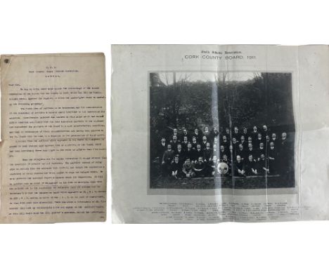 The 1904 County Cork G.A.A. Appeal  G.A.A.: Co. Cork, (1904), An important 3 page typed Appeal, regarding Financial and other