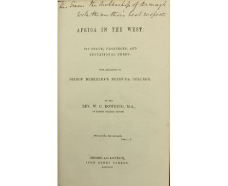 Inscribed Presentation Copy  Americana:&nbsp;Dowding (Rev. W.C.)&nbsp;Africa in the West: Its State; Prospects; and Education