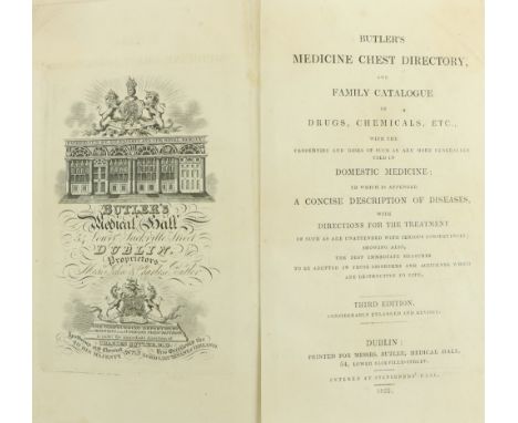 Irish Medical Interest:&nbsp;Butlers Medicine Chest Directory and Family Catalogue of Drugs, Chemicals etc., sm. 8vo Dublin (