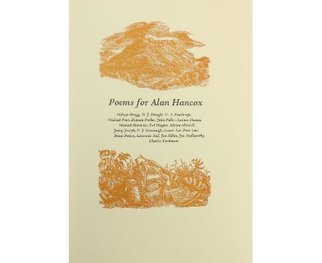 Heaney (Seamus) and others.&nbsp;Poems for Alan Hancox, Whittington, Herefordshire 4to 1993, No. 146 of 350 Copies, cloth p.o