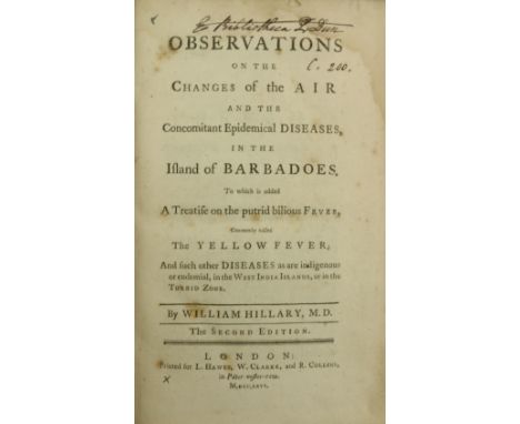 Island of Barbados: Hilary (Wm.)&nbsp;Observations on the Changes of Air and the Concomitant Epidemical Diseases in the Islan