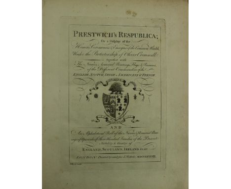 Genealogy: Prestwich (J.)&nbsp;Prestwich's Respublica, or A Display of the Honors, Ceremonies &amp; Ensigns of the Common-Wea