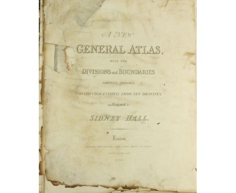 Atlas:&nbsp;Hall (Sidney)&nbsp;A New General Atlas, with the Divisions and Boundaries Carefully Coloured. V. Lg. Atlas folio 