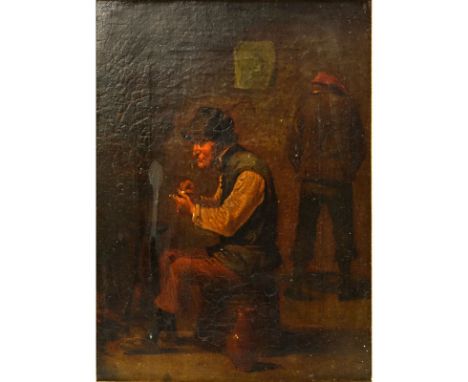 19th Century German School Oil On Canvas. Unsigned. Light craquelure and soiling. Measures 12" x 9", frame 14" x 11". Shippin