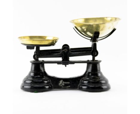 Antique Librasco Cast Iron and Brass Scale. Signed. No weights, good condition. Measures 10-1/2" L. Shipping $45.00 (estimate