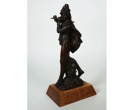 BECHSTEIN, Bilderhauer*in, 19./20. Jh., Gießerei Gladenbeck/Berlin,Rattenfänger von Hameln, Bronze, dunkel patiniert, spätere