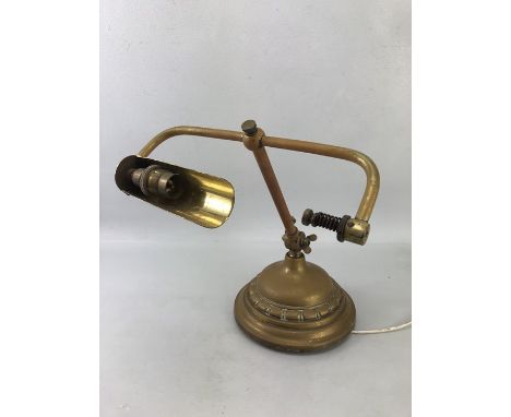 Original brass bankers lamp, no shade