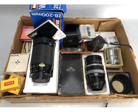 Collection of various camera items to include Lenses, filters etc to include Vivitar, Meyer etc