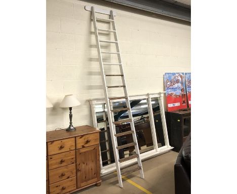 Vintage white-painted library ladder