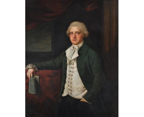 Attributed to Mason Chamberlin (British 1727-1787)A portrait of a young man with bookOil on canvas 127 x 103cm (50 x 40½ in.)