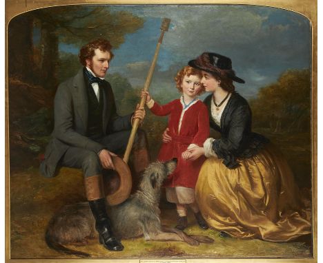 Eden Upton Eddis (British 1812-1901)Portrait of William Courtenay, Margaretta and Charles William MorlandOil on canvas160 x 1