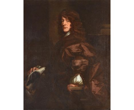 Attributed to John Greenhill (British 1642-1676)Portrait of a man with his dogOil on canvas124 x 101cm (48¾ x 39¾ in.)Conditi