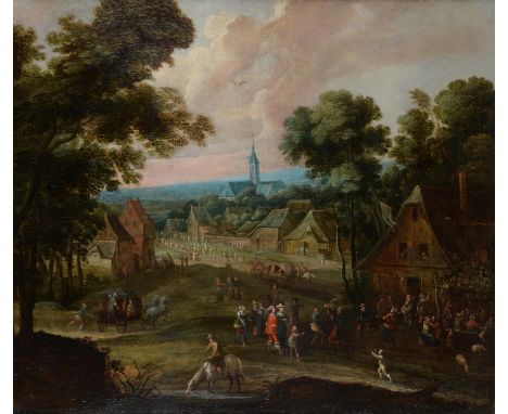 Flemish School (Late 17th Century)The village gatheringOil on canvas86 x 101cm (33¾ x 39¾ in.)Provenance:By repute with Sir R