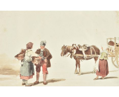 William Collins (British 1788-1847)The Market Cart Watercolour and pencil 10 x 15.8cm (3¾ x 6 in.)Provenance:Thomas Agnew & S