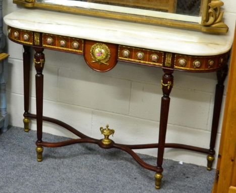 Reproduction French style marble topped console table 