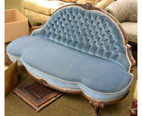 A 19th century carved mahogany framed button back two seater settee 