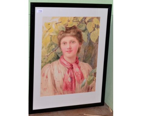 E L McCloy 19th century, portrait of a girl, signed, watercolour 
