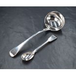 A George III silver Old English pattern sauce ladle, having 'KC' to the terminal, along with a
