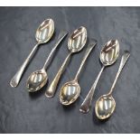 A cased set of six George V silver Hanoverian pattern teaspoons, marks for Birmingham 1923, maker
