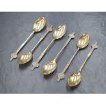 A cased set of six George V silver teaspoons, having Celtic Crosses to the terminals, marks for