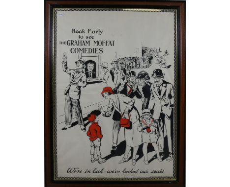 A framed advertising poster 'The Graham Moffatt Comedies' c1920