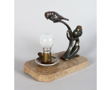 AN ART DECO BIRD LAMP 8in long