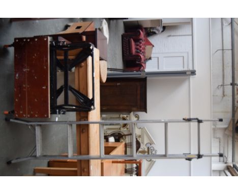 A Workmate II work bench together with a three way combi-ladder